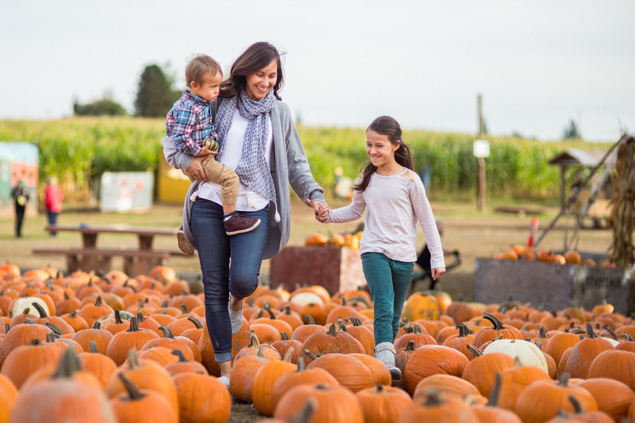 Family at pumpkin patch